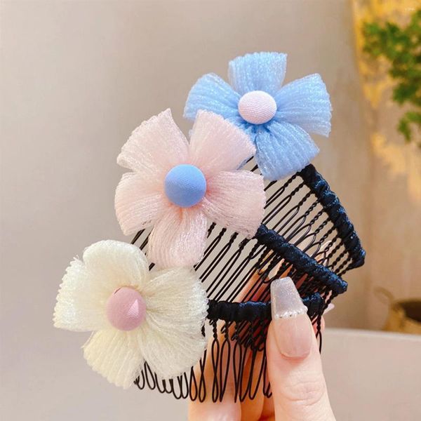 Accessoires de cheveux enfants peignes de peignes cassées mode tendance fleur délicate alliage de fleur fille frappe épingle à cheveux douce charmante