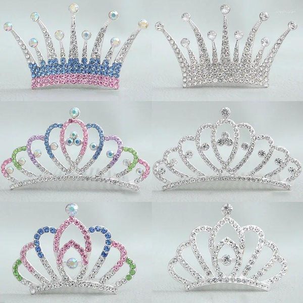 Accessoires de cheveux Enfants Mini Couronnes Fée Peigne Cristal Strass Diadèmes Coiffure Chapeaux Filles Princesse Fête D'anniversaire Bijoux Cadeaux