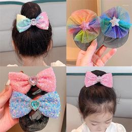Accessoires pour cheveux enfants princesse maille mignon nœud papillon pinces à cheveux dessin animé rose doux côté pince mode épingle à cheveux enfants