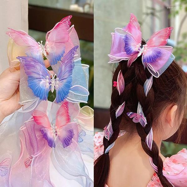 Accessoires pour cheveux, nœuds pour enfants, rubans, épingles à cheveux tressées, coiffures d'été pour filles, princesse