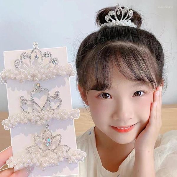 Accesorios para el cabello Corona para niños Tiara Princesa Cuerda para la cabeza Chicas coreanas Bandas de perlas Scrunchies Corbatas