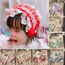 Haaraccessoires Kinderen Lolita Band Hoofdtooi Strik Kant Prinses Haarspeld Spanje Retro A56 231019