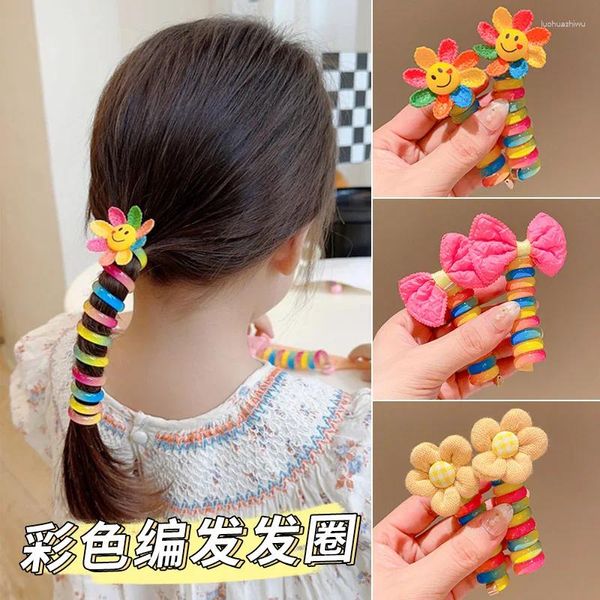 Accessoires pour cheveux, boucle de ligne téléphonique pour enfants, corde de tête de dessin animé mignon, haute élasticité, bande sans danger pour bébés filles