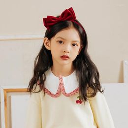 Haaraccessoires Kinderen Fluwelen Dubbellaagse Strik Prinses Haarband Koreaanse Stijl Eenvoud Voor 5-9 Jaar Oude Kinderen Clip Mode Hoofdband