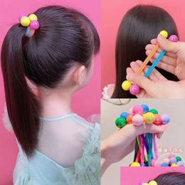 Accesorios para el cabello Círculo de color de caramelo para niños Cuerda de bola de doble cabeza de cola de caballo de alta calidad para niñas Simplicidad innovadora no h dhyhb