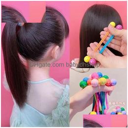 Accessoires de cheveux Childrens Color Coucle Cercle de haute qualité Corde à balle à double tête de haute qualité pour les filles, simplicité innovante ne fait pas h dhm2h