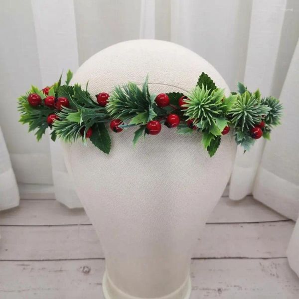 Accessoires pour cheveux, couronne de fleurs de noël, bandeau de Festival, coiffure pour femmes, guirlandes florales, couvre-chef de noël