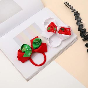 Haaraccessoires Kerst Prinses Stijl Bogen Hoofdband voor babymeisje Super elastische witte en rode hoofdbanden Geboren kinderen
