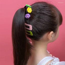 Pince à cheveux en acrylique pour filles, accessoires pour cheveux, tête de boulette de viande de dessin animé, outil de coiffure fixe, épingle à cheveux, pinces à queue de cheval pour enfants