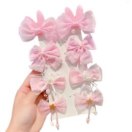 Clip accessoires de cheveux pour les enfants 8pcs / ensemble beaux clips de fleur Barrets de la journée pour enfants Cadeau de Noël