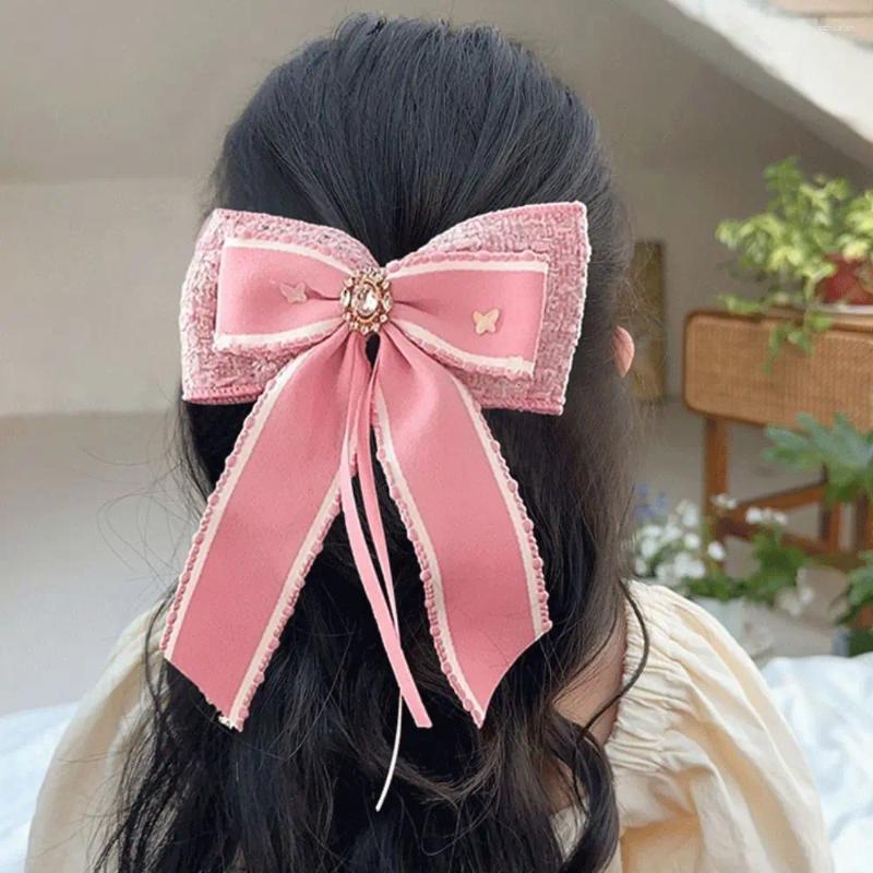 Haarzubehör Stoff Bogenband Haarnadel süße rosa Prinzessin Kinder Kopfbedeckungen Ornamente Clip Kinder Geschenk