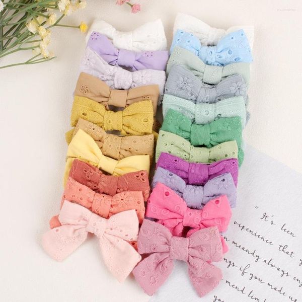 Accessoires pour cheveux CN 3 pièces 3 pouces petit nœud bébé filles pinces à cheveux Barrettes de marin coton lin tissu nœuds Boutique Clips