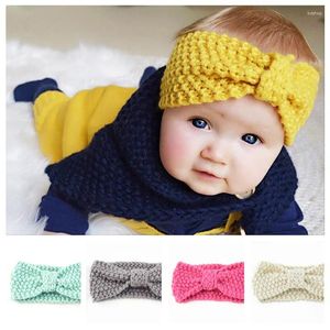 Accessoires de cheveux Crochet tricot laine élastique bandeau hiver chaud tête enveloppement pour filles bébé enfants bande Bandanas enfants