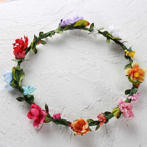 Accesorios para el cabello coronas diademas de flores para mujer diademas florales artificiales tocados de moda para niñas boda en la playa