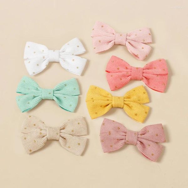 Accessoires de cheveux mignon bébé pince arcs épingle à cheveux enfant fille crochets en velours côtelé pour enfant en bas âge Dot Hairgrips Barrettes habituelles enfants Po 2 pièces