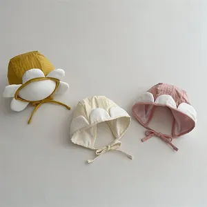 Haaraccessoires Schattig babymeisje Zonnehoed Babybloem Vastbinden Zomerstrandhoeden Pography Props