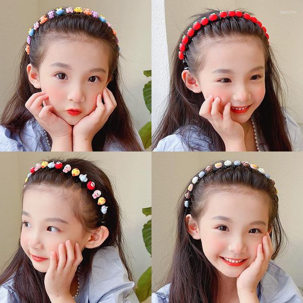 Accesorios para el cabello lindas frutas de dibujos animados diademas de flores para niñas pequeñas dulce banda para la cabeza con dientes moda aro niños sombreros