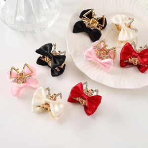 Haaraccessoires Schattig Oorkroon Steentjes Klauw Haarspeld Zoete Vrouwen Satijn Metaal Plastic Haarspelden Clips Pin Voor Meisjes