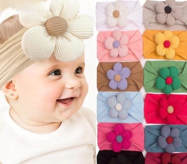 Accessoires pour cheveux, bandeau à fleurs mignon pour bébé, Turban doux et élastique pour filles, couvre-chef