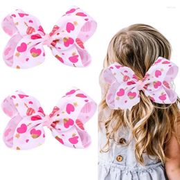 Accessoires pour cheveux, ruban mignon, nœuds imprimés cœur d'amour avec Clip pour filles, épingles à cheveux faites à la main, Barrettes, couvre-chef pour enfants