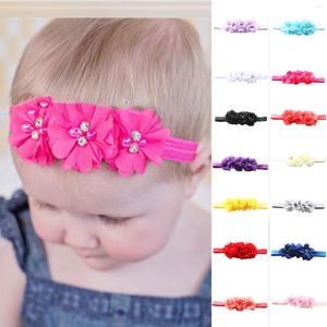 Accessoires pour cheveux mignons tout-petits doux Stretch Nylon fleur bébé bandeau né noeud large couvre-chef infantile filles chapeaux Po accessoires