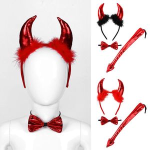 Accessoires pour cheveux diable bandeau enfants adultes mascarade accessoires Halloween cornes coiffure 3Ps démon 220909