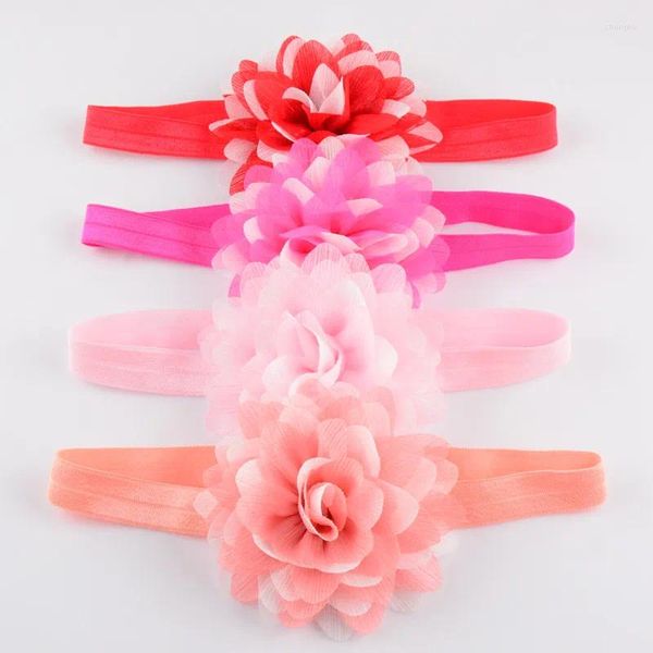 Accesorios para el cabello DHL 21 colores 300 unids/lote 3D gasa multicapa flores diademas para niños sombreros DIY FDA18