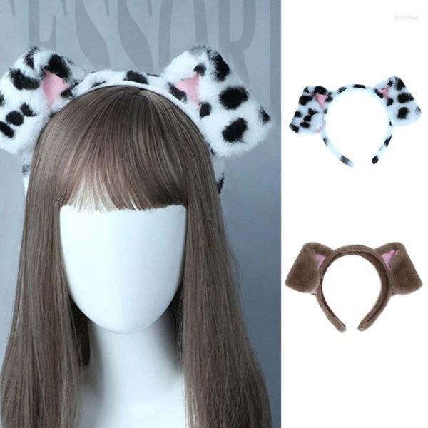 Accesorios para el cabello, diadema con orejas de perro, aro de felpa para cumpleaños de un amigo