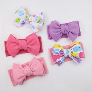 Accessoires pour cheveux, imprimés d'œufs de pâques, bandeau en Nylon pour bébé, nœuds imprimés, Turban pour enfants filles, couvre-chef