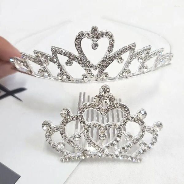 Accesorios para el cabello Chicas elegantes Tiaras de boda de cristal Corona de diamantes de imitación nupcial Aleación Princesa Banda Joyería Regalos