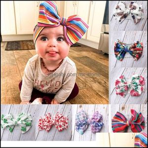 Haaraccessoires Europa Baby Meisjes Big Bow Hoofdband Kinderen Elastische Bowknot Haarband Kinderen Turban Bandanas Colorf Diy Head Ban MxHome DHBQT