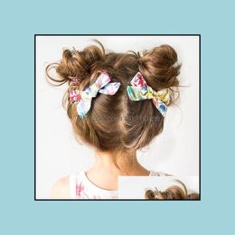 Accessoires de cheveux Europe Baby Girls Florals Clip Kids Cotton Bowknot Barrette 2pcs Set Barrettes Enfants Accessoire 14 Couleurs M Mxhome DHZH4