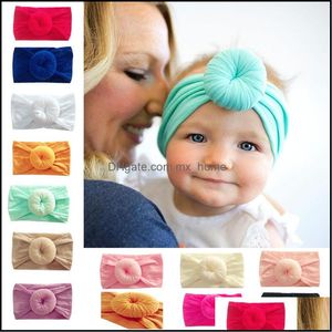 Haaraccessoires Europa Infant Baby Nylon Donut Knot Hoofdband Kinderen Elastische band Kinderen Hoofdkleding Accessoire 12 kleuren MXHOME D MXHOME DHLWJ