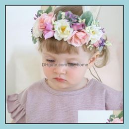 Haaraccessoires Europa Zomer Babymeisjes Vloek Hoofdband Bunny Flower Crown Pography Props Band Accessoire MxHome Drop Lever MxHome Dhkoq