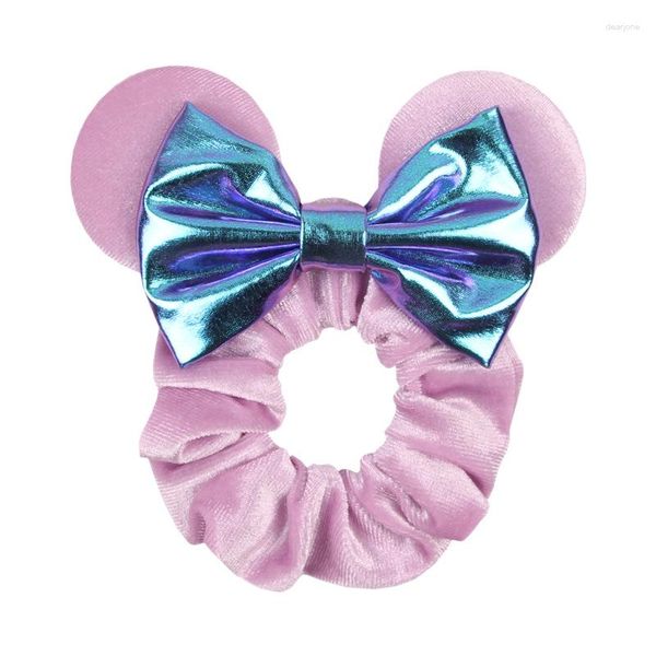 Accesorios para el cabello Fancy Mouse Ears Ties Festival Mujeres Velvet Scrunchie Lazo de lentejuelas Bandas para niñas Ropa de Navidad