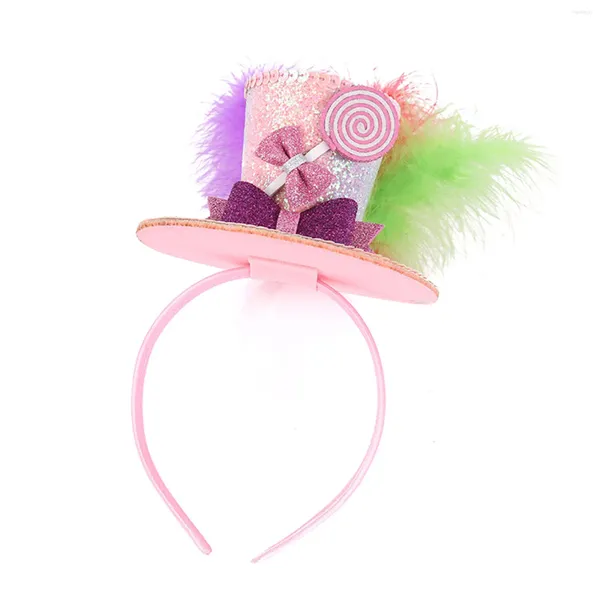 Accessoires pour cheveux, mini chapeau, bandeau, plumes, paillettes scintillantes, nœud papillon, boucle de cheveux, Costume de Cosplay d'halloween