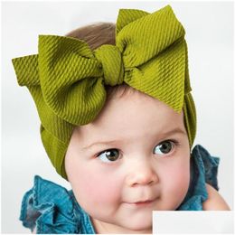 Accessoires de cheveux Mode Big Bow Baby Girls Bandeaux Élastique Bowknot Bandeaux Chapeaux Enfants Coiffe Bandeaux Nouveau-Né Doux Turban Dhw0A