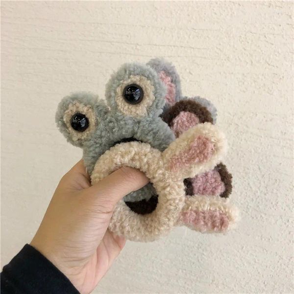 Accessoires pour cheveux Mode Mignon Fille En Peluche Dessin Animé Scrunchie Hiver Grenouille Bandeaux Pour Femmes Filles Enfants Nouveauté Cravates En Gros