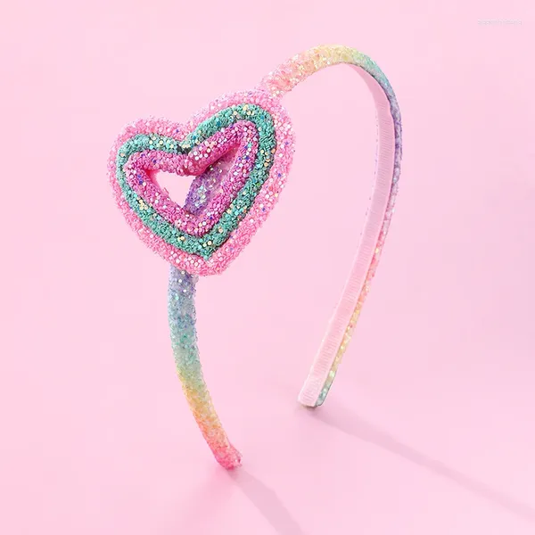 Accesorios para el cabello Moda Glitter Girls Bands Heart Diademas Rainbow Hoop Hairbands Dibujos animados Niños Regalos