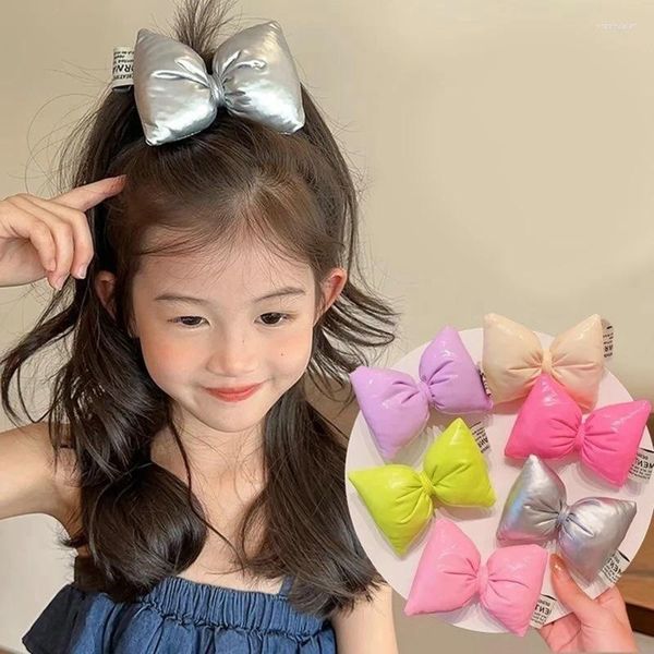 Accesorios para el cabello Moda Simple Color Sólido Niños Lindo Cuero Arco Cuerdas Princesa Scrunchies Corbata Cuerda Cola de Caballo