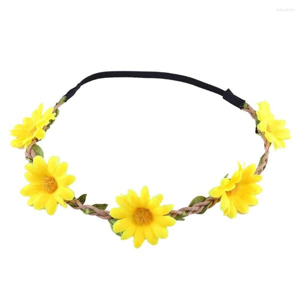 Accesorios para el cabello Fashion Women Floral Garlands Headband Bride Wedding Headbands Flower Crown Girls Stardress Girls Bands