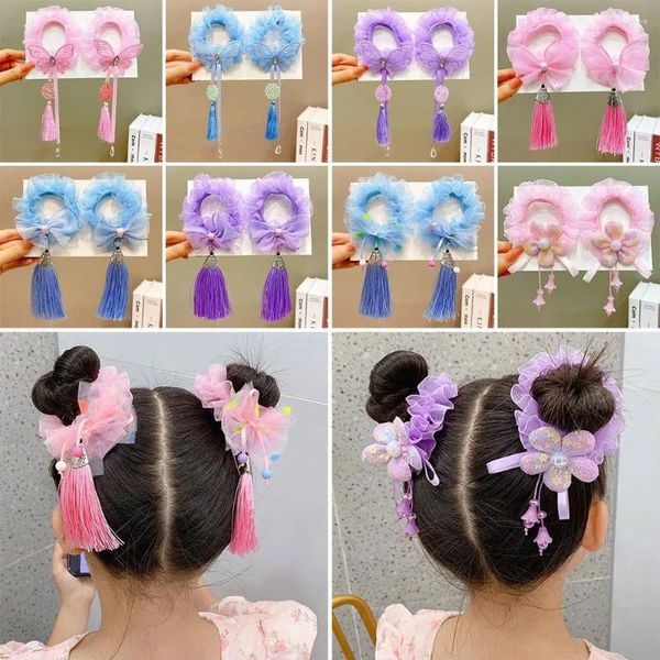 Accesorios para el cabello, moda para mujeres y niñas, cola de caballo decorativa, lazos elásticos, diademas de felpa, diadema de cuerda con borlas