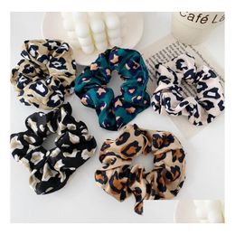 Haaraccessoires Mode Vrouwen Luipaardbanden Elastieken Schattig Dierenpatroon Scrunchies Meisjes Stropdas Paardenstaarthouder Drop Delivery Producten Dhlbl