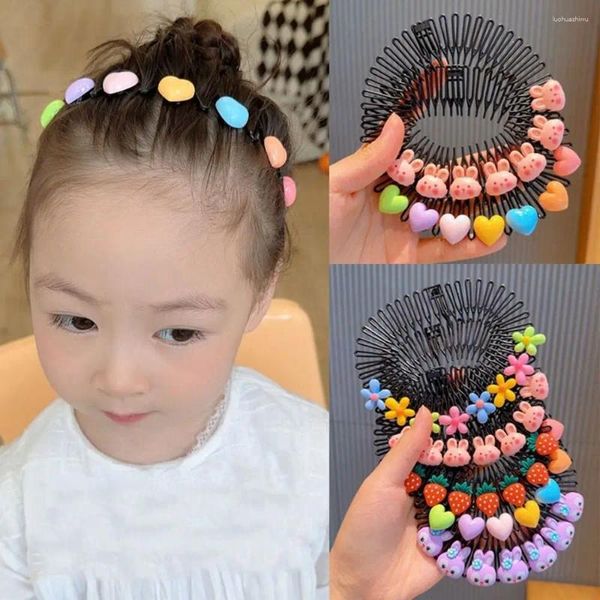 Accesorios para el cabello, diadema flexible circular de primavera, diadema elástica ajustable de plástico, peine fijo para mujer y niña