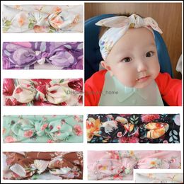 Accesorios para el cabello Florales Bebé lindo Bebé Conejito Oreja Diadema Niños Bowknot Hairband Niños Bandanas Banda para la cabeza Mxhome Drop Del Mxhome Dhg9Q