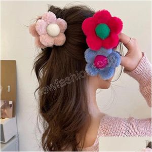 Accessoires de cheveux Fleur Khaki Rose Red Claw Clip pour femmes Tempérament Pony Ponypin Crab Fashion P COREAN DROP DIVRICING PRODUITS DHZI8