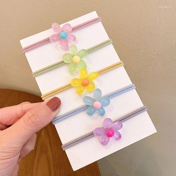 Accesorios para el cabello Soporte de cola de caballo de flores Corbata luminosa Scrunchie Resplandor en la oscuridad Scrunchies para bandas para niñas