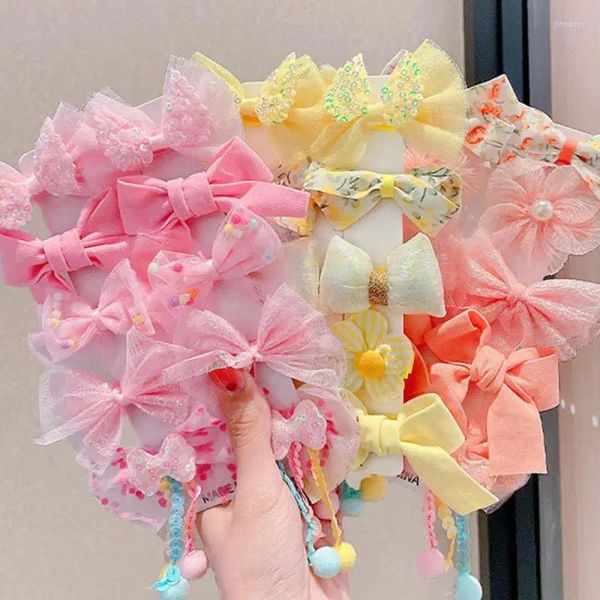 Accesorios para el cabello Flores para niños Malla Arco Princesa Horquilla Linda Niña Clip Adorno Clips Encaje para