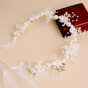 Accessoires de cheveux pour les filles élégantes bohème imitation de perles imitation des couronnes nuptiales de mariage bandeau fleuri Garland couronnes romantiques fleur