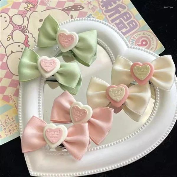 Accesorios para el cabello Sistema de bosque Fabil dulce Bow Love Clip Girls Batina